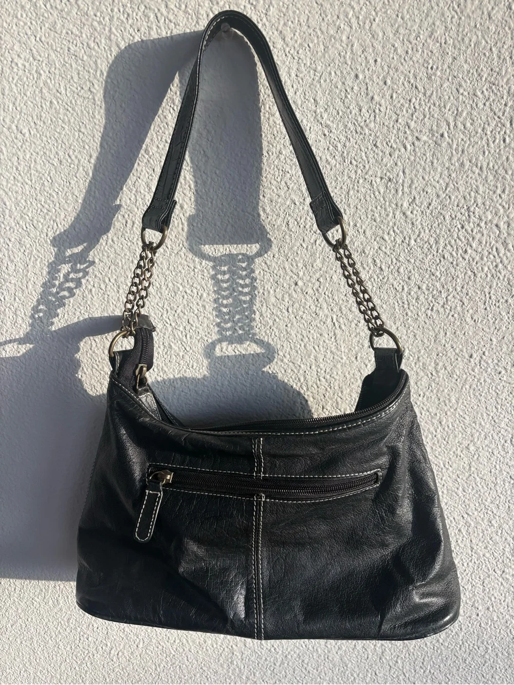 Y2K Leather Shoulder Bag - Black